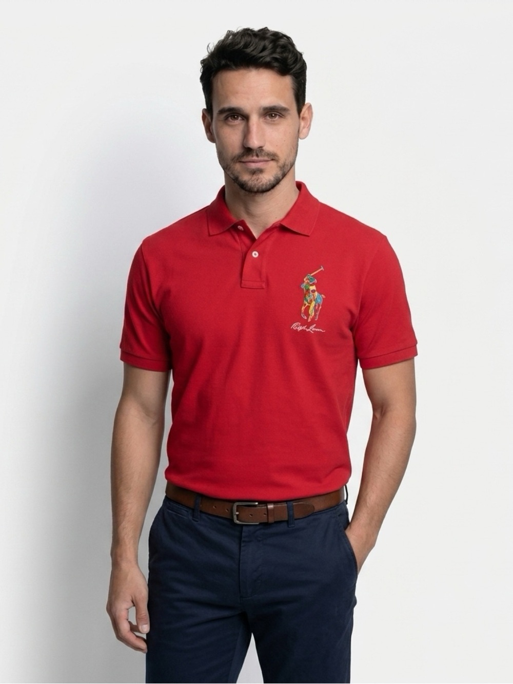 Polo Ralph Lauren Polo Shirt Mens L Red Classic Fit Big Pony Logo Short